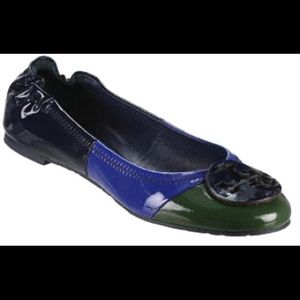 Tory Burch Leelee colorblock patent ballet flat